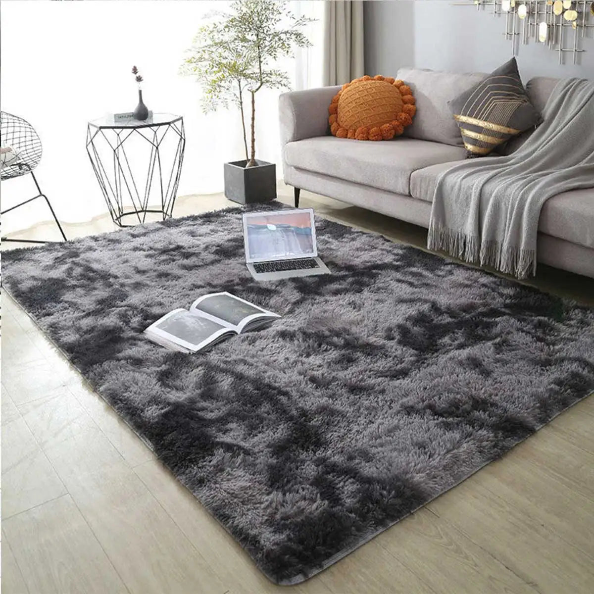 Cozy Living Room Fluffy Rug