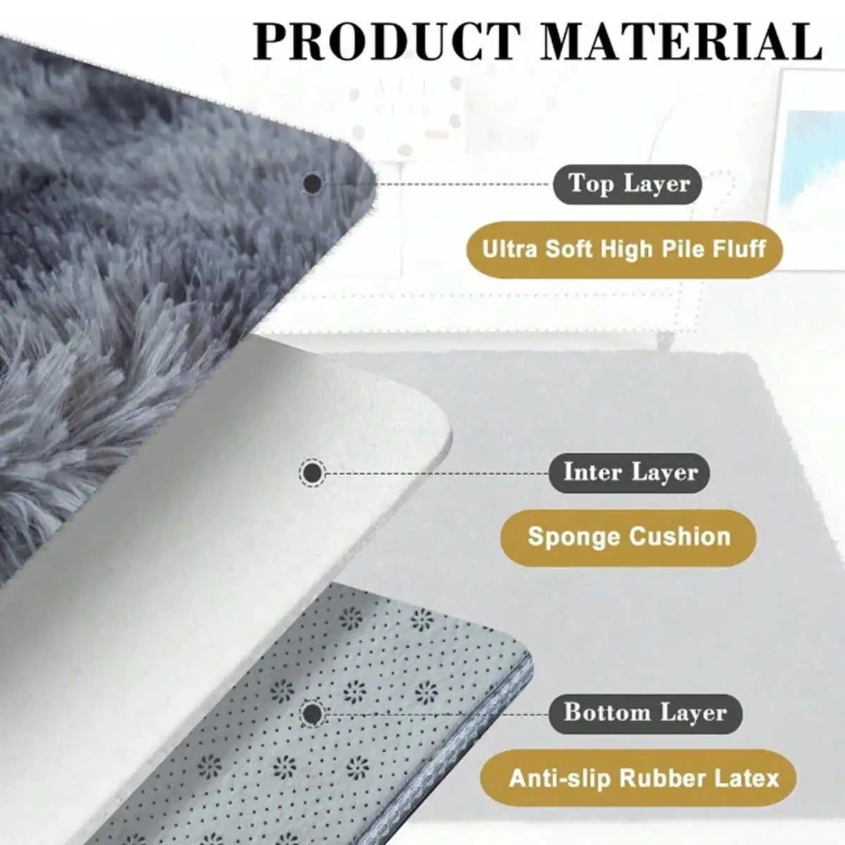 Cozy Living Room Fluffy Rug